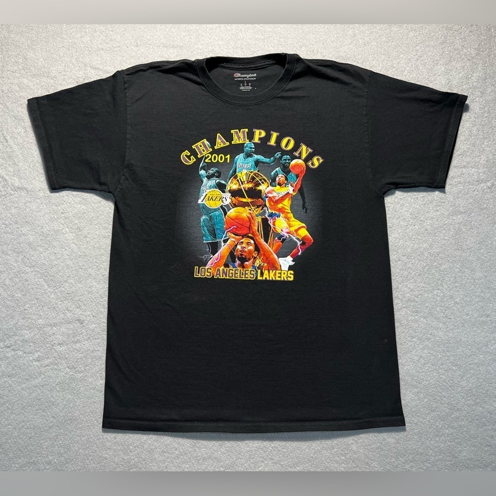 Champion Los Angeles Lakers 2001 NBA Champions T-Shirt Men’s Large Shaq Kobe